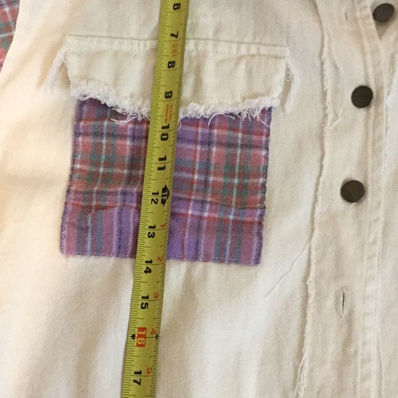 NWOT POL Cream & Purple Flannel Women’s Button Front Shacket - Picture 9 of 16